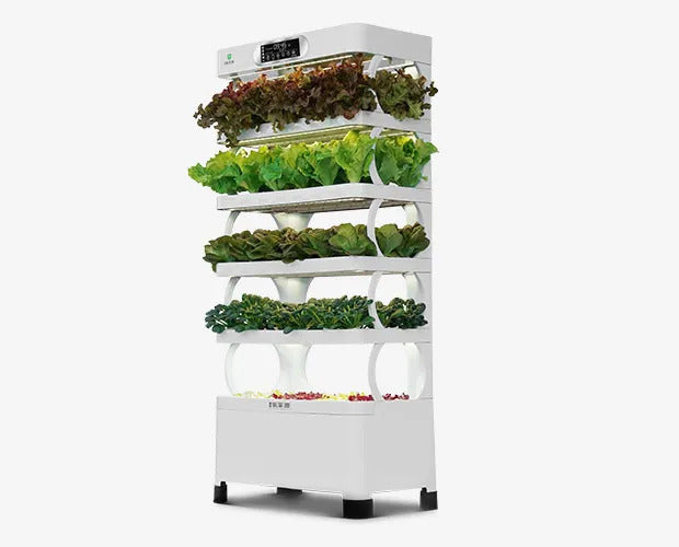 5 Layers 157 pots smart hydroponic system with vertical design, LED grow lights, and advanced controls for efficient indoor gardening.