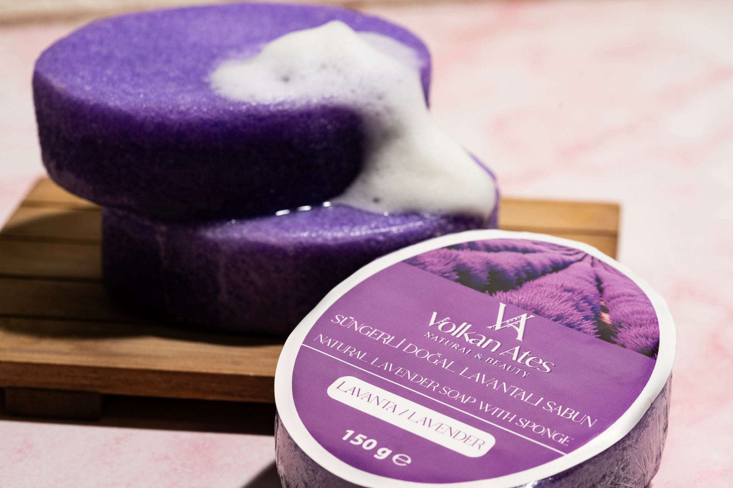 NATURAL LAVENDER SOAP WITH SPONGE 150 GRAM