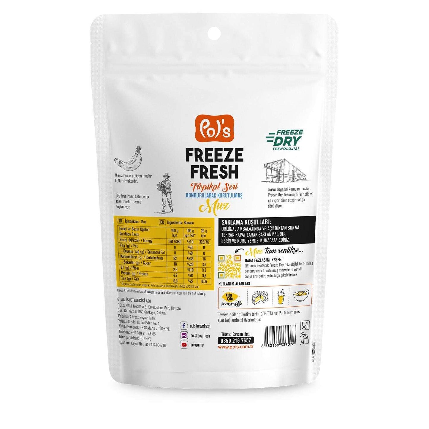 Pol's Freeze Fresh Dried Banana 20g