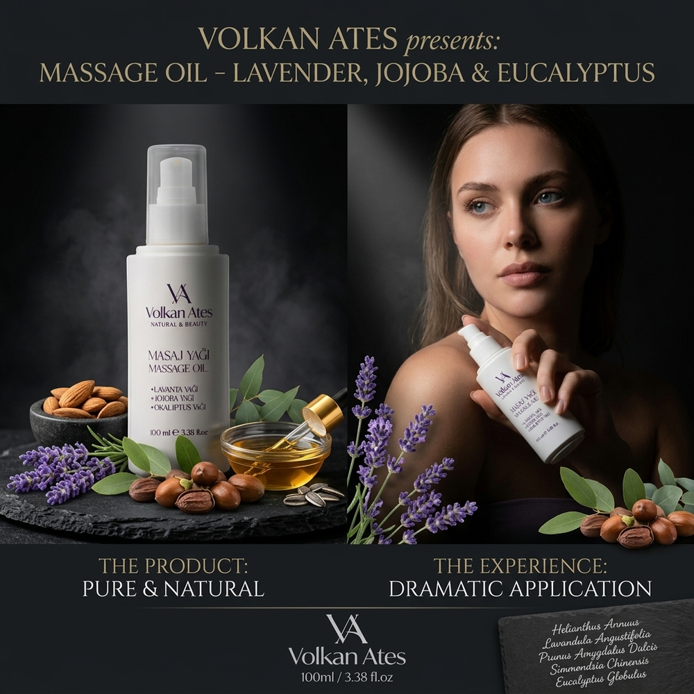 Massage Oil With Lavender, Eucalyptus, And Jojoba Oils 100ml