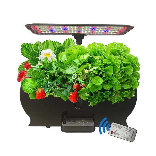 9 Pots Smart Hydroponic System with LED Grow Light and Remote Control for Indoor Gardening
