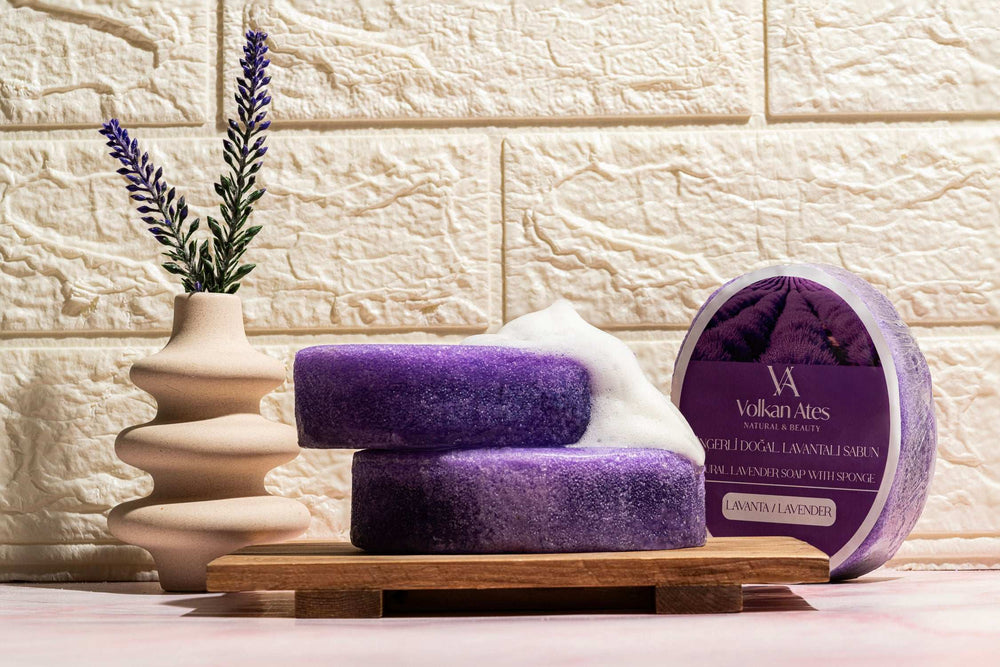 NATURAL LAVENDER SOAP WITH SPONGE