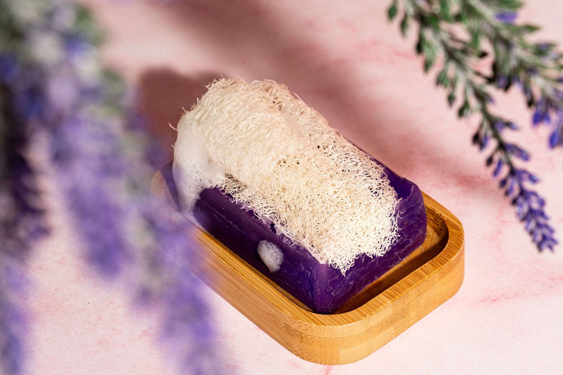NATURAL LAVENDER LOOFAH SOAP 130 GRAM