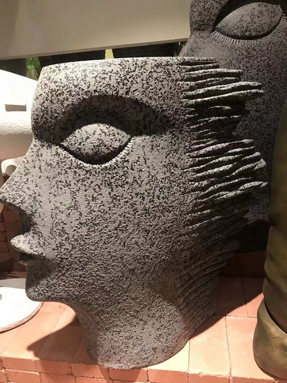 Human Face Fiberglass Pot