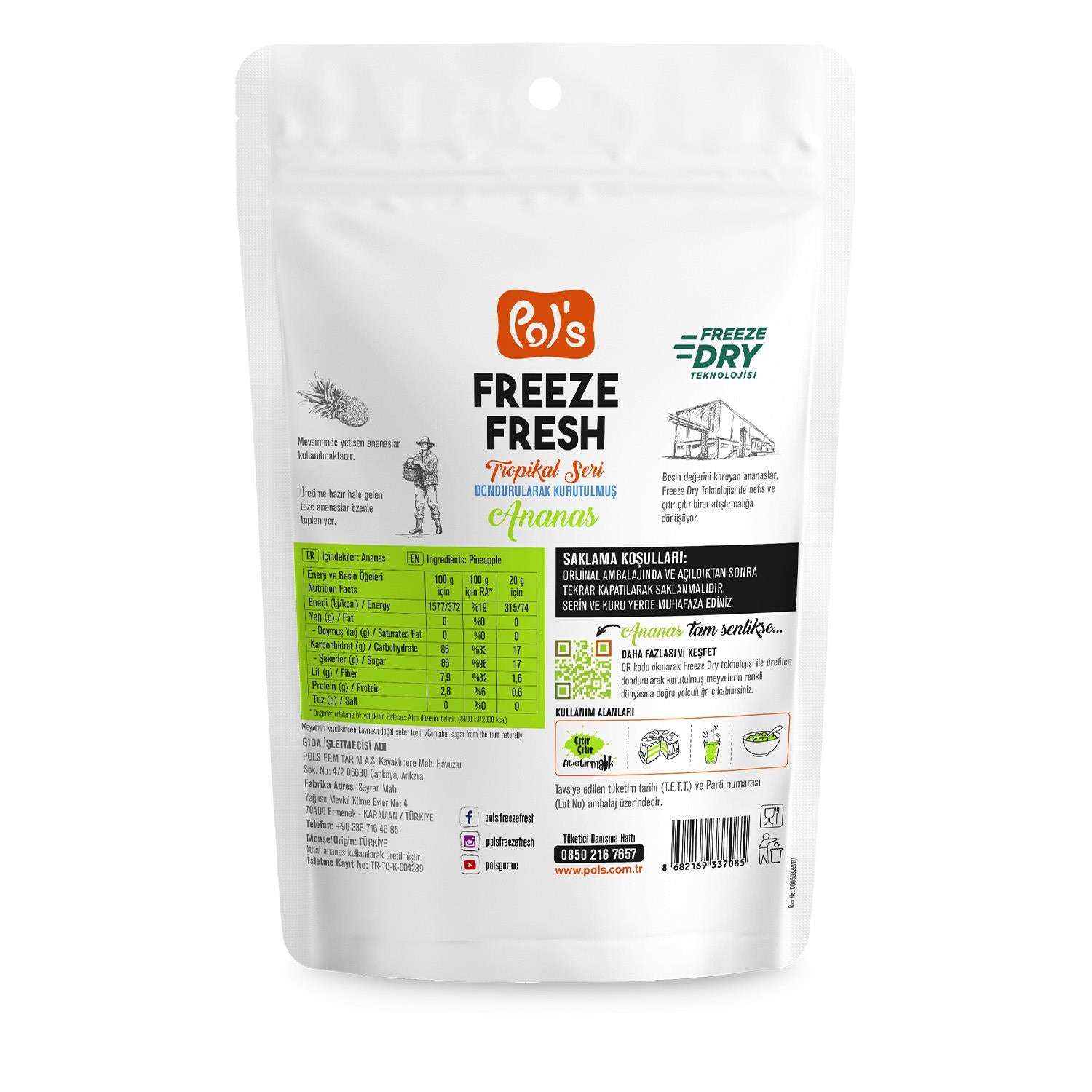 Pol's Freeze Fresh Dried Pineapple 20g